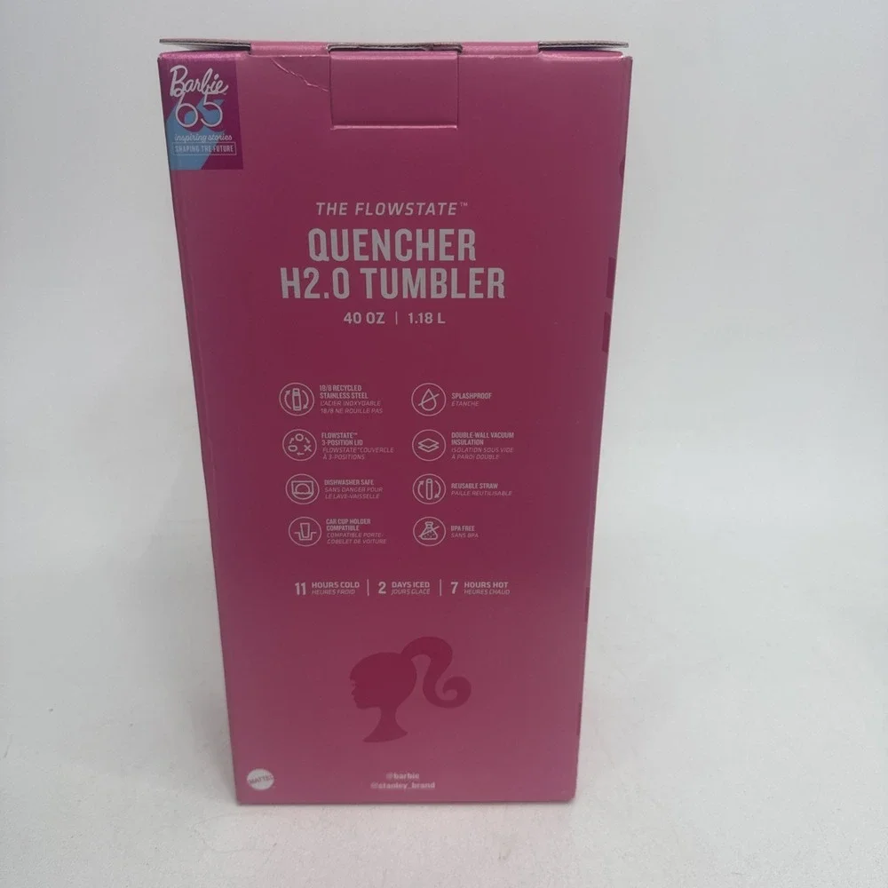 Authentic Barbie x Stanley Icon Tumbler 40 oz Quencher Limited Edition - Picture 6 of 8